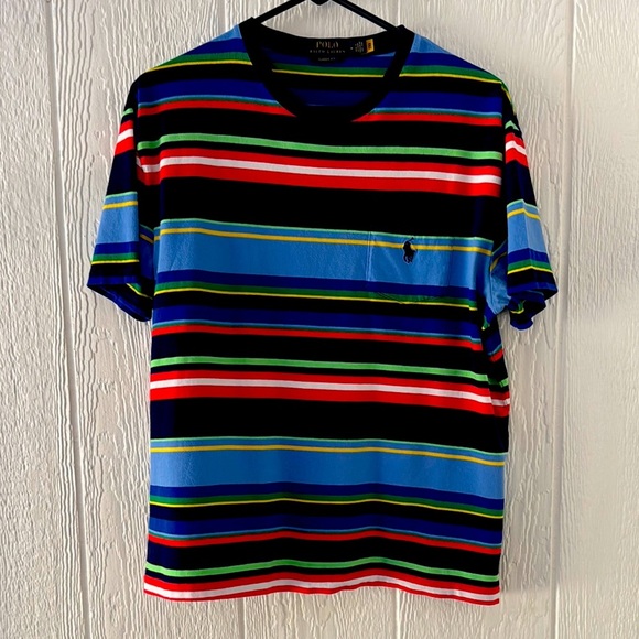 Polo Ralph Lauren Classic Fit Striped Slub Tee medium - Picture 1 of 3